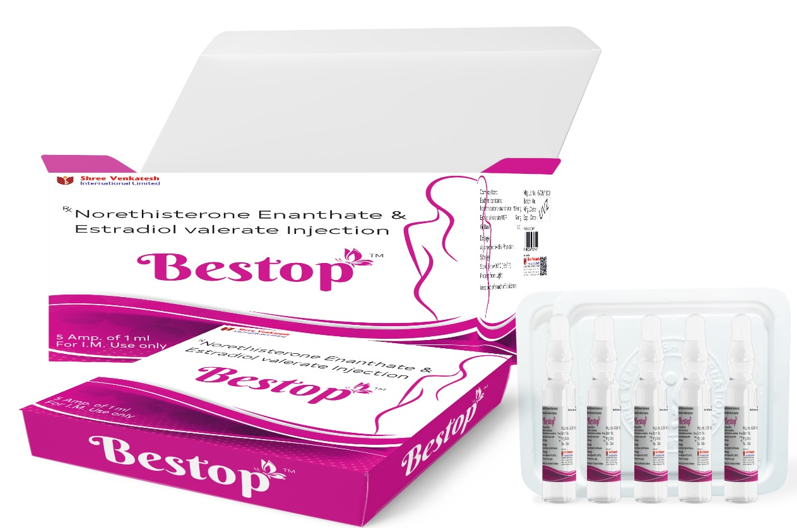 Norethisterone Enanthate And Estradiol Valerate Injection Bestop CPHI norethisterone-enanthate-and-estradiol-valerate-injection-bestop-cphi